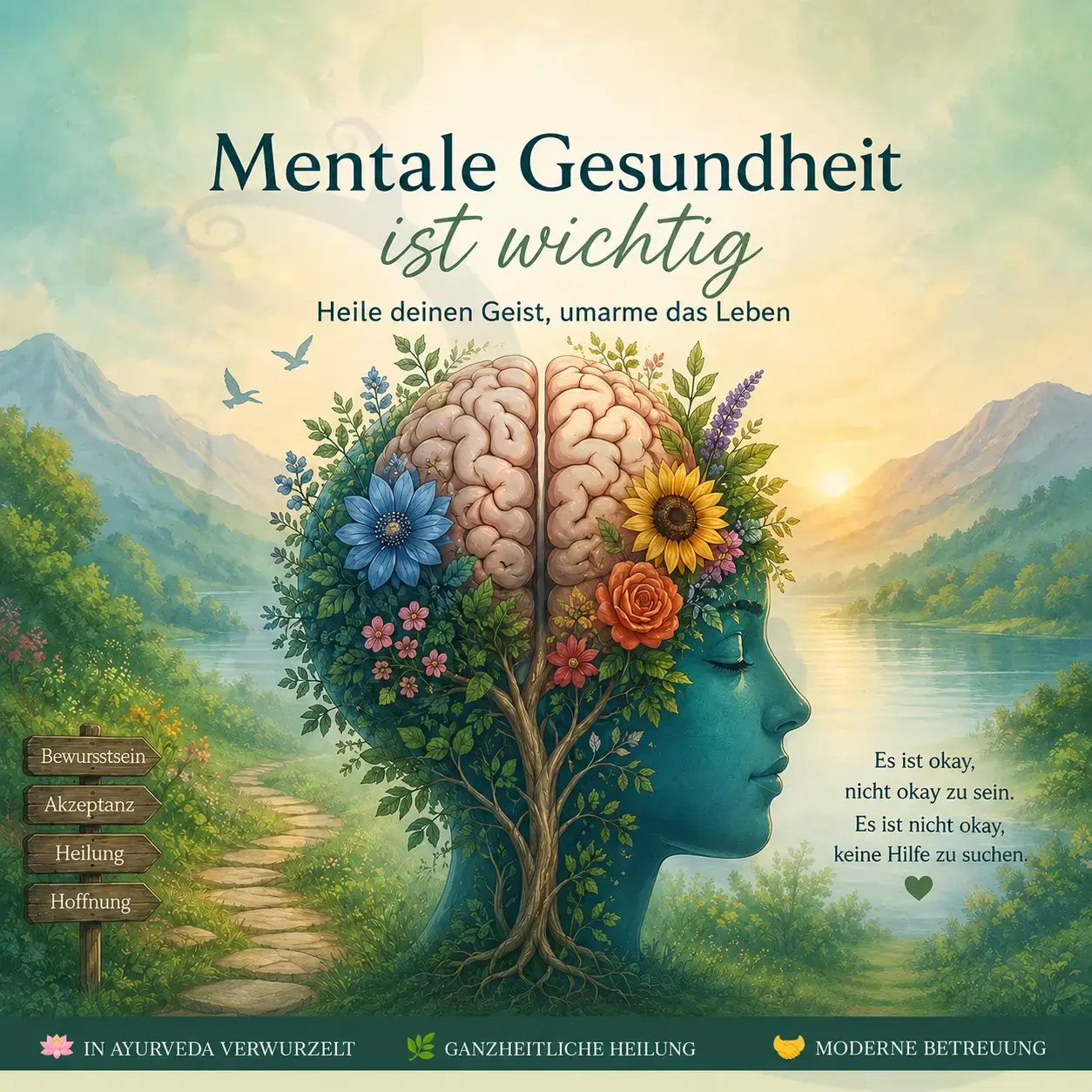 Ayurvedisches Verständnis schwerer psychischer Erkrankungen — Unmada, Doshas, Ojas und integrative Begleitung neben der Psychiatrie in Kerala.