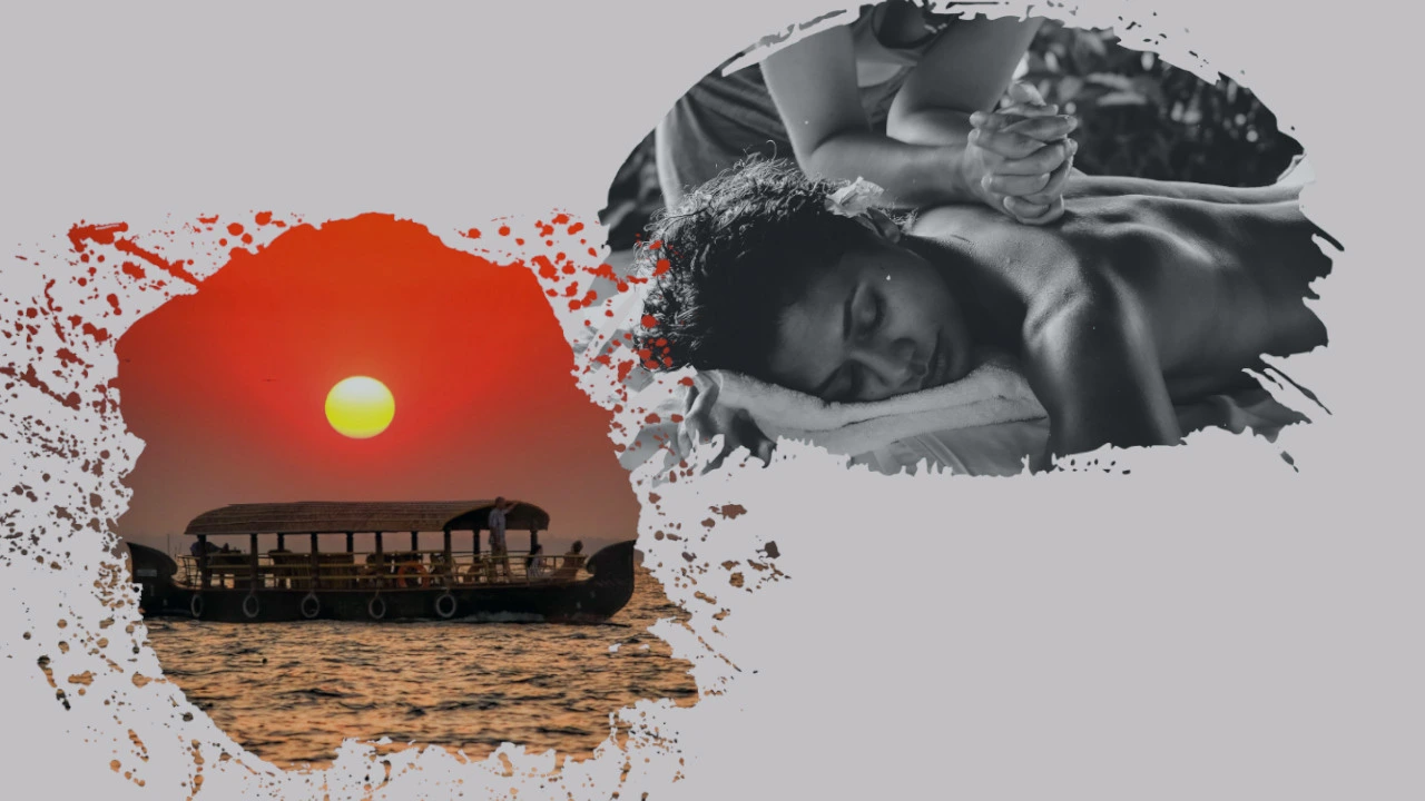 Ayurveda-Wellnesspaket in Kerala mit Abhyanga-Massage, Shirodhara-Behandlung und Kräuterdampfbad sowie Hausbootfahrten in Alappuzha für ein ganzheitliches Retreat.